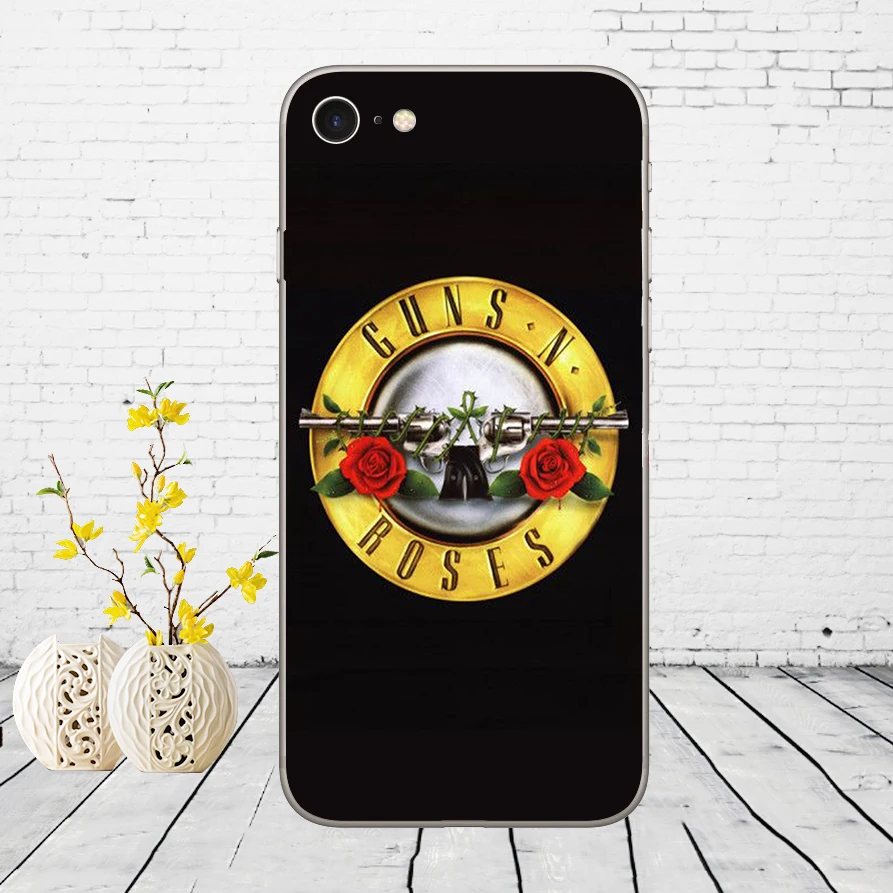 35DD guns n roses Мягкий силиконовый чехол для iPhone 5 5S SE 6 6s 8 plus 7 7 Plus X XS SR MAX чехол