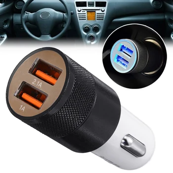 

12V Mini Dual 2 Twin Port USB Plug In Car Lighter Socket Charger Adapter Fast Charging Car Cigarette Lighter Socket