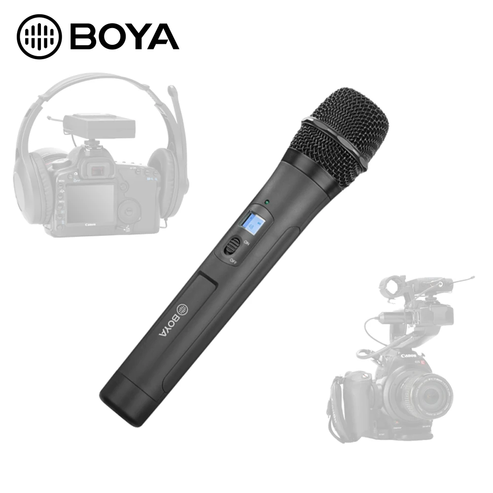 

BOYA Professional Handheld Microphone UHF Wireless Unidirectional Dynamic Mic Transmitter for Stage Film ENG Receiver RX8 Pro
