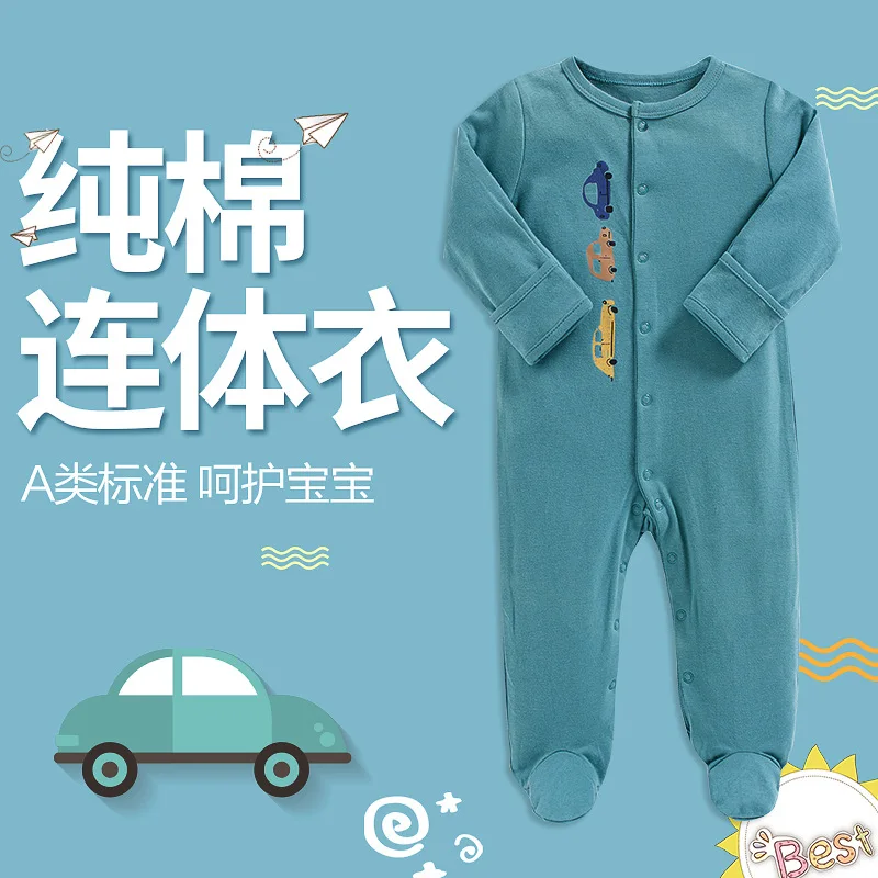 

Baby Onesie Long Sleeve Baby Spring And Autumn Pure Cotton Thin Romper 0 to 1-Year-Old CHILDREN'S Crawling Clothes Newborn Men A