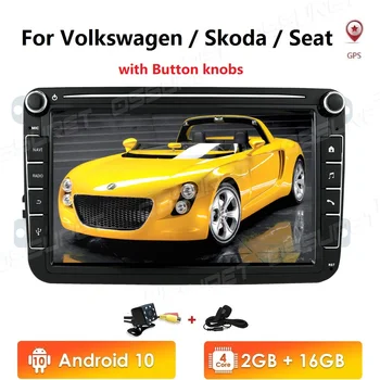 

Android 2 Din Car radio Multimedia Player GPS Stereo For Volkswagen Skoda Seat Octavia golf 5 6 touran passat B6 polo video Navi