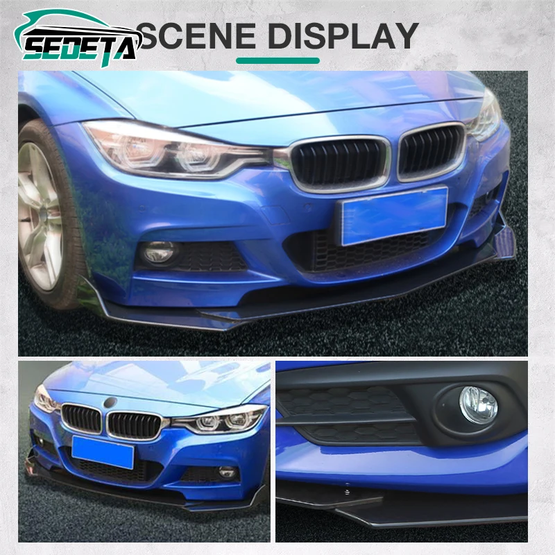 Car Front Shovel Lip 4/5PCS Carbon Fiber Bumper Protective Wind Decoration Accessories ABS For Toyota For Honda bumper lip bumper lip decoration front bumper decoration
