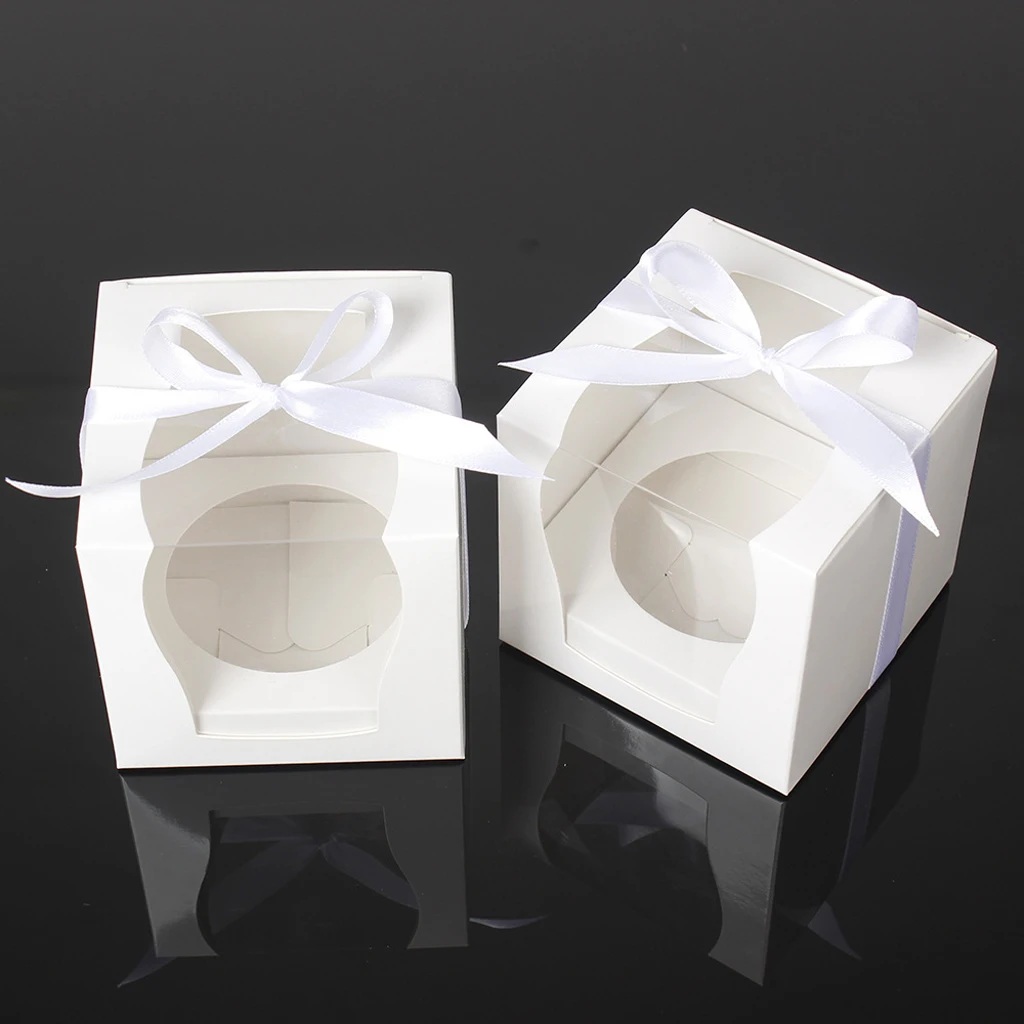 12/set Vintage Kraft Paper Cake Cupcake Muffin Boxes Bakery Box Wedding Favors Gifts