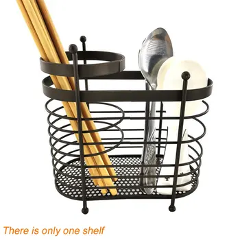 

For Kitchen Storage Organizer Anti Rust Cutlery Utensil Forks Spoons 2 Sections Countertop Pantry Home Drying Rack Metal Wire