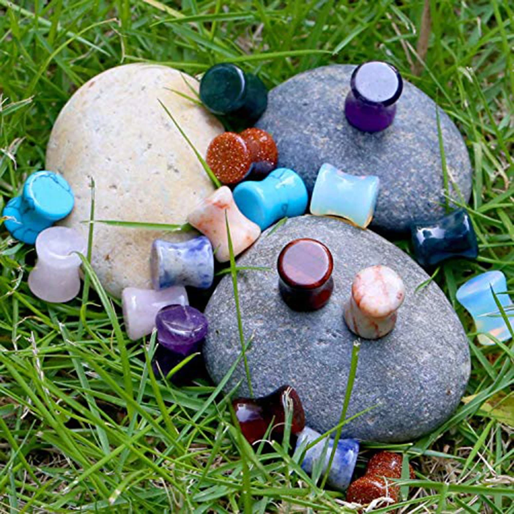 piercing jewelry body piercing earrings ear piercing jewelry body piercing jewelry body jewelry 2PCS Stone Ear Plugs Gauges Earrings Ear Plug Flesh Tunnel Piercing Oreja Expander Stretcher