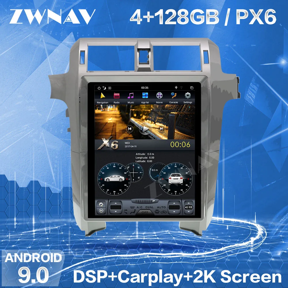 4+128G Tesla Screen Carplay For 2010-2018 2019 Lexus GX400 GX460 Android 9 Player GPS Auto Audio Stereo Radio Recorder Head Unit