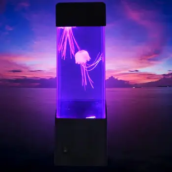 

Led Night Light Jellyfish Tank Aquarium Style LED Lamp Sensory Autism Lava Lamp LED Desk Lamp For Home Decorations Dropshiping