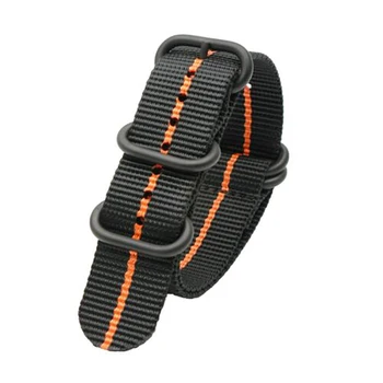 

Durable NATO Nylon Strap Watch Band 18MM 20MM 22MM 24MM Stainless Steel Black Buckle Five-ring Canvas Strap Replace Wristband