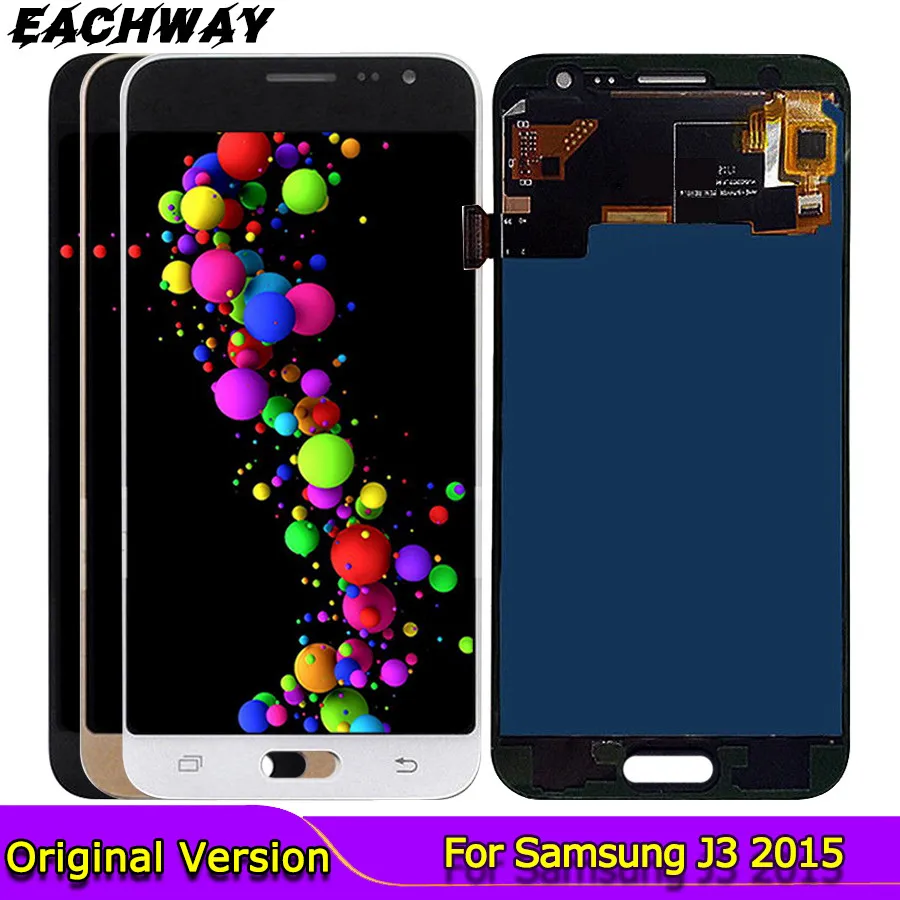 Черный 5.0LCD для SAMSUNG Galaxy J3 2015 ЖК-дисплей J300 J300F J300H сенсорный экран дигитайзер