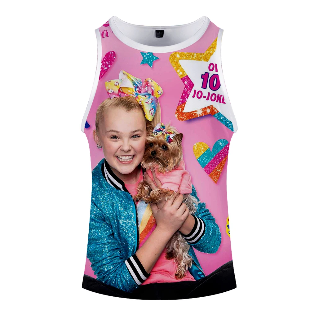 Новинка, JOJO SIWA, 3D принт, топы, для женщин/мужчин, летний, крутой, без рукавов, жилет,,, Повседневная Уличная одежда