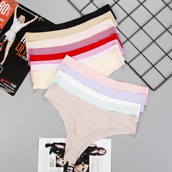 

Fashion Silk Panties For Women Thong Seamless G String Ladies Sexy Lingerie Female Casual Underwear Thongs Underpants