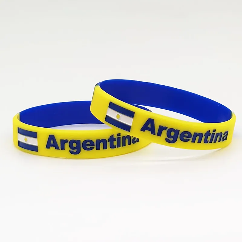 2 шт. силиконовый браслет с гравировкой в виде флага Argentina принтом Олимпийских игр