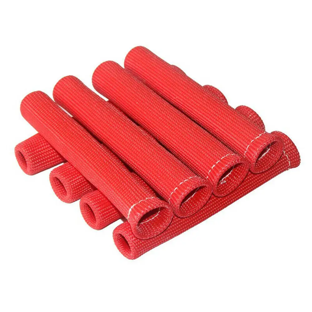 8X Plug Wire Protection Cover Resistant To 1200 Degrees Celsius High Temperature Heat Shield Black - Цвет: Оранжевый
