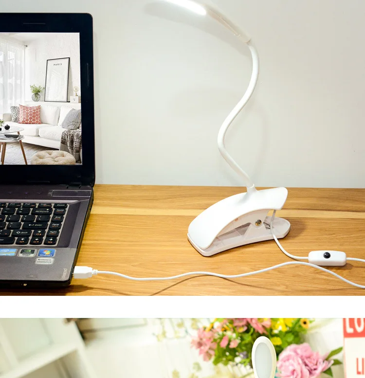 Настольная лампа с usb-зажимом, светодиодная креативная лампа для чтения головы кровати, настольная лампа, защищающая глаз, светодиодная Маленькая ночная лампа