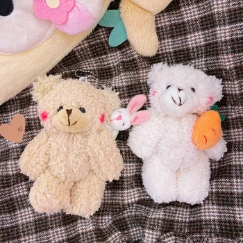 

1pc Lovely Animal White Bear Stuffed Plush Dolls Keychain Kids Plush Brooch Xmas Gifts for Girls