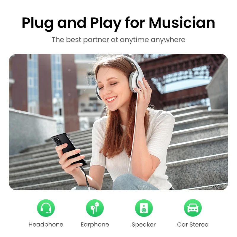 UGREEN Type c to 3.5mm Headphone jack 3.5 AUX USB C Cable Audio USB C Adapter HUAWEI Xiaomi Mi 10 Oneplus 7T pro