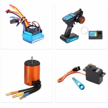 

RCtown Professional 120A Brushless ESC Motor Set 2.4G Remote Control Steering Gear Rocker Arm for WLtoys 144001 RC Car