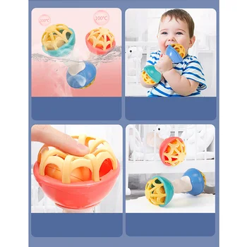 

Children Baby Silicone Cartoon Teethers Rattles Training Bedding Toys Kids Safety For Infant Teethingborn Baby Toys
