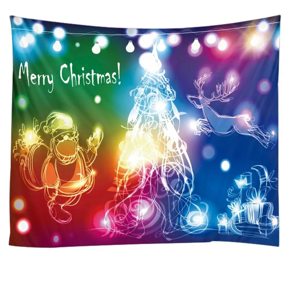 Christmas Tapestry Wall Background Cloth Christmas Santa Claus Home Hanging Cloth Bedroom Living Room Decorative Cloth - Цвет: Красный