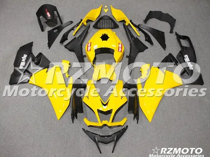 Мотоцикл впрыска ABS Полный обтекатели комплект подходит для Aprilia RS4 50 125 2012 2013 12 13 14 15 тела набор желтый