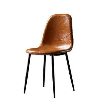 

Nordic Light Luxury Dining Chair Household Iron Industry Style Retro Backrest Ins Desk Simple Modern Designer Chair