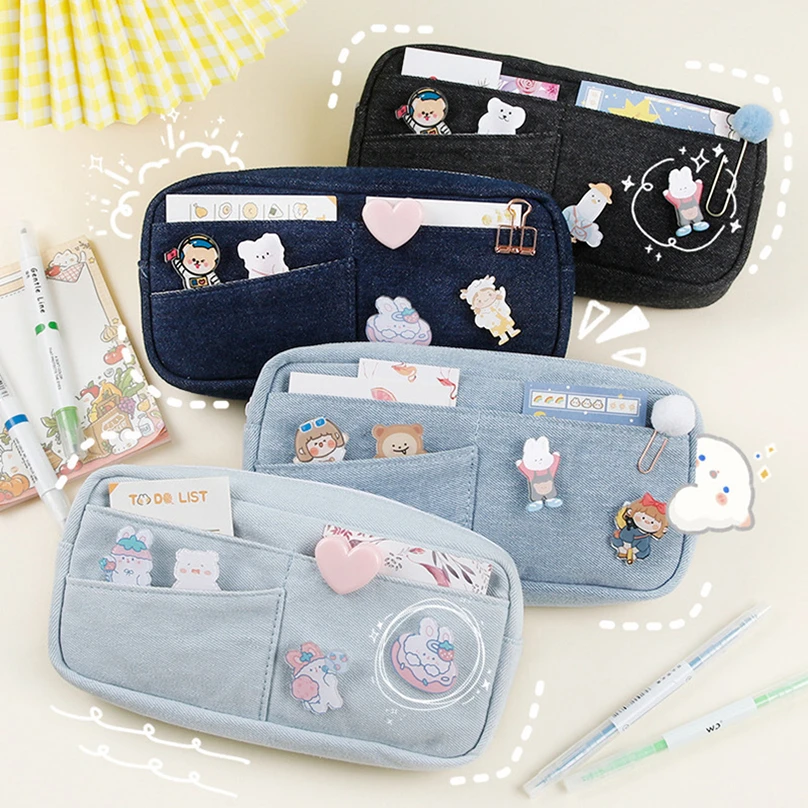 Gran capacidad estuches escolares Kawaii material escolar estuche escolar Lienzo estuche lapices estuches para colegio papeleria|Estuches escolares| - AliExpress
