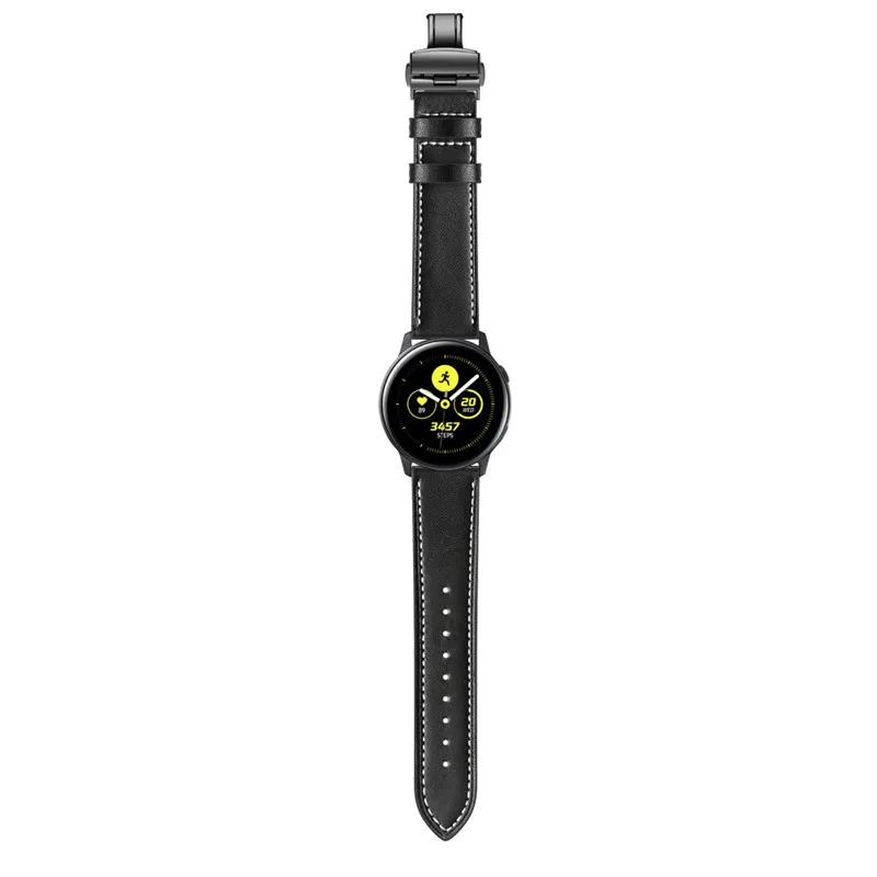 Кожаный ремешок для samsung Galaxy Watch active Band 20 мм ремешок Браслет замена для Galaxy active2 40 мм браслет металлическая пряжка