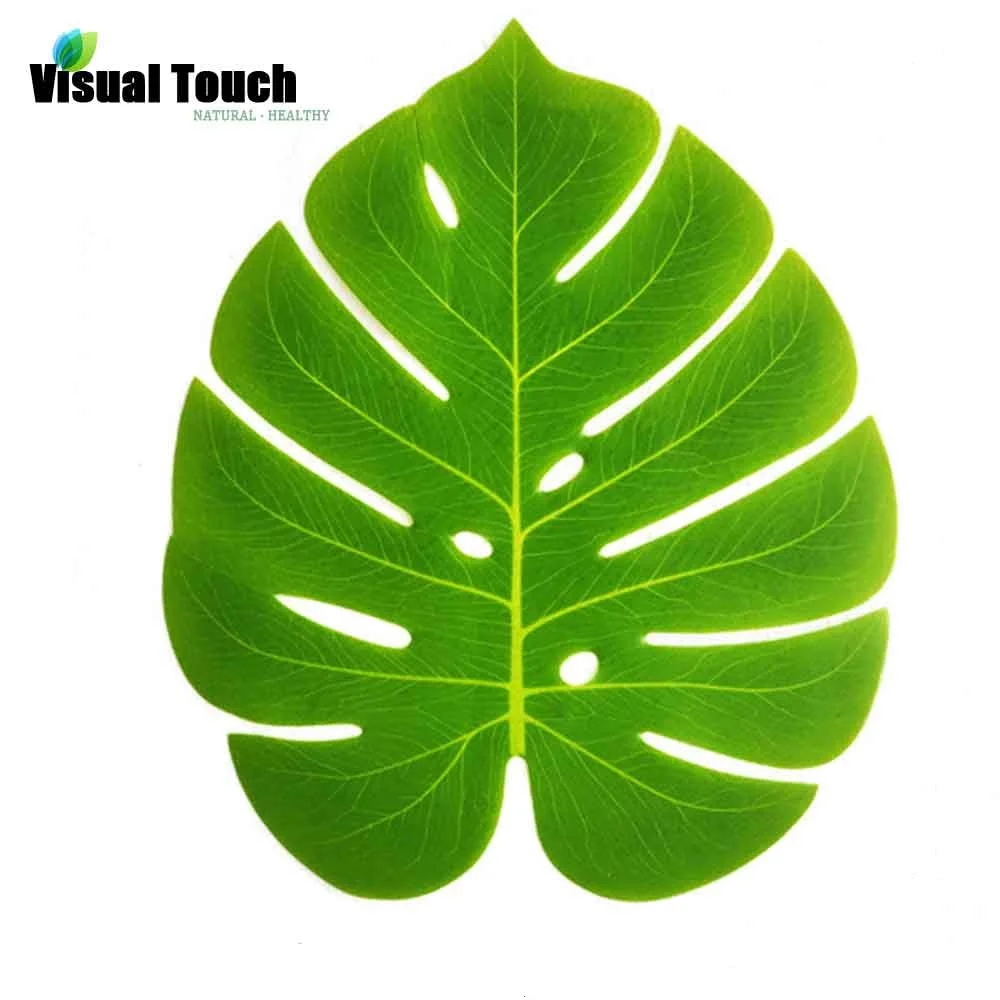 

Visual Touch Set 12pcs/Lot Artificial Palm Leaves Hawaiian Luau Beach Tableware Decoration Photo props for Jungle Party Supplies