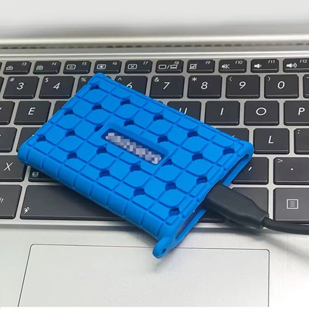 Compact Protective Storage Case with Silicone Cover for Portable SSD External Drives