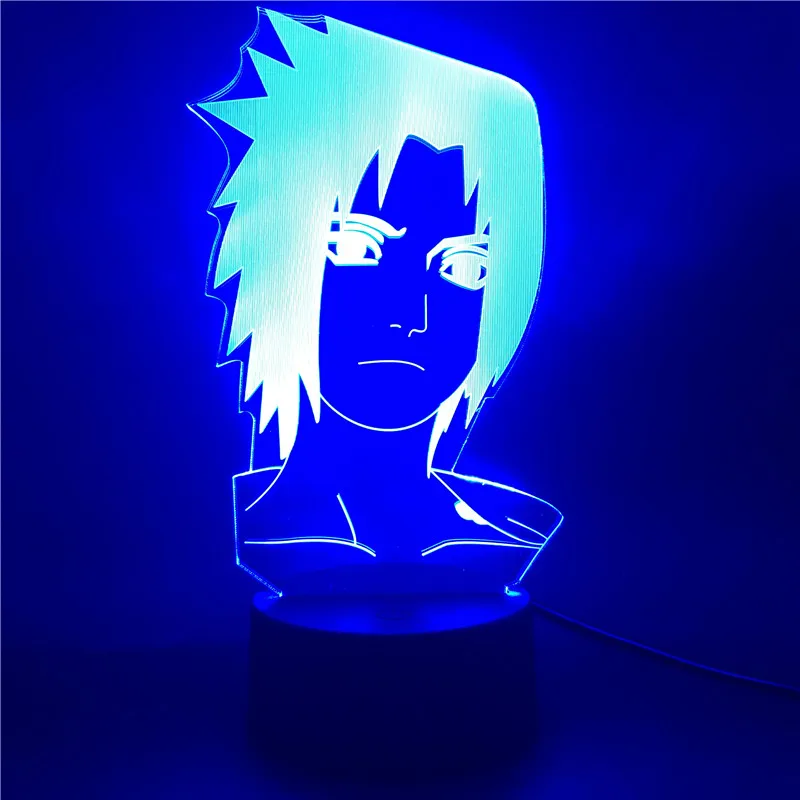 Naruto Figurine Uchiha Sasuke Anime Night Light LED for Kids Touch Sensor 3D Lamp Children Bedroom Decoration Nightlight Gifts