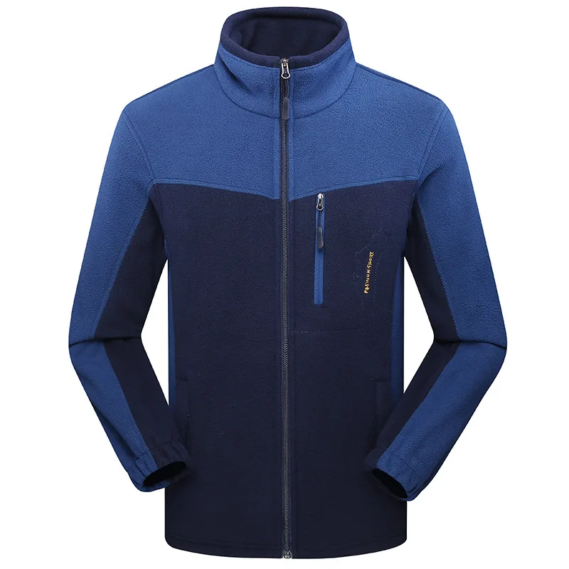 man blue CP зимнее флисовое пальто на молнии с капюшоном, мужская куртка для кемпинга, туризма, пальто для альпинизма, треккинга, лыжного туризма, куртки - Цвет: man blue