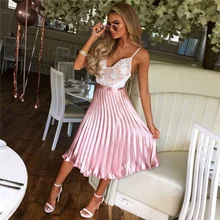 Новая модная женская юбка; модная юбка с высокой талией; однотонная плиссированная юбка принцессы