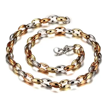 

8mm 316L Stainless Steel Men Chunky Chain Necklace Hippie Biker Rock Gold Link Chain Hip Hop Jewelry