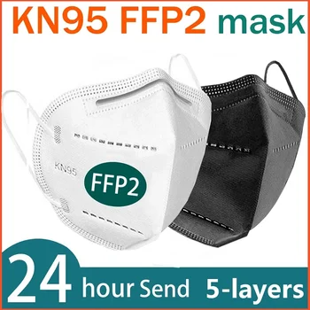 

50/100Pcs Reusable Mascarilla KN95 Respirator Ffp3 5-layer Anti-dust Cotton Filter Masks for Protection Unisex Cycling Mouth Cap