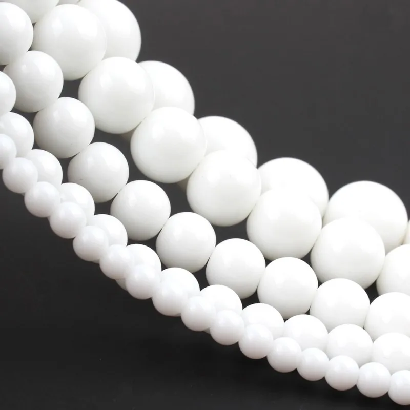 

Natural White Tridacna Stone Beads Perles Round Loose Spacer Bead For Jewelry Making DIY Earring Bracelets 4 6 8 10 12mm 15"Inch