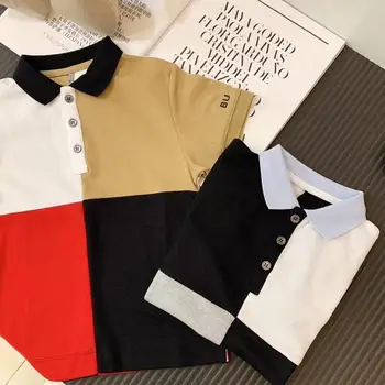 

2020 New Kids T-shirt for Boy Baby Kids Patchwork Tee Shirt Clothing for Girl Summer Children POLOshirt Top Letter Clothes