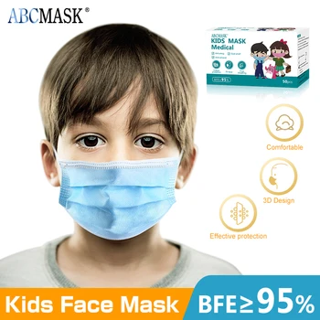 

Disposable Kids Face Medical Mask Non Woven 3 Layer Dust Breathable Gauze Mask blue Infant surgical Face Mouth Mask For Children