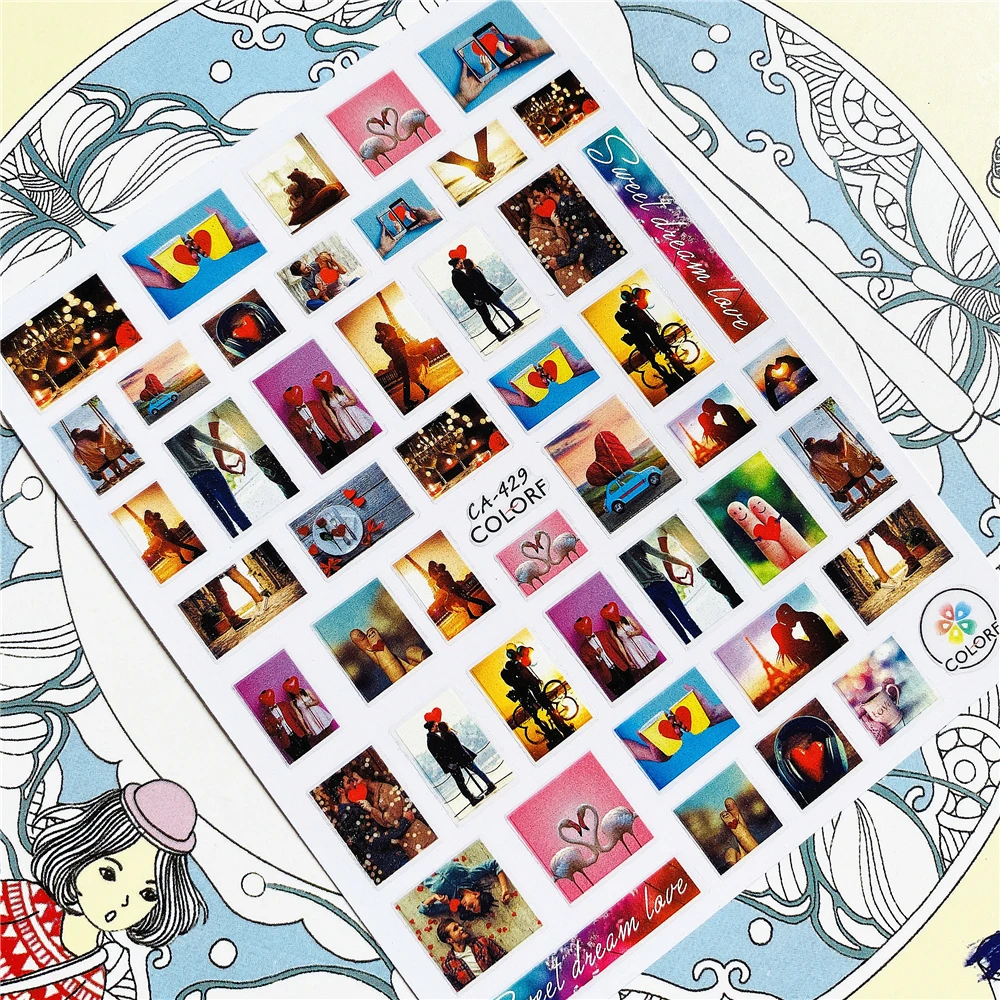 

CA-213 CA-429 CA-430 Man and woman in love 3D Back glue Nail Art Stickers Decals Sliders Nail ornament decoration