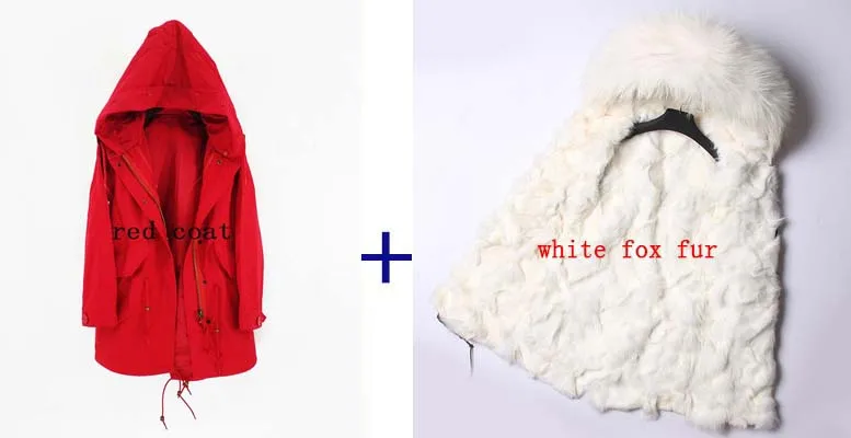 10 man's clothing long parka winter thick jacket real natural fur coat raccoon fur collar hooded fox fur liner warm outwear - Цвет: 10