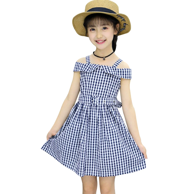 

Kids Girls Dress Sweet Chiffon Comfortable Flower lattice Flare Sleeve Off-shoulder Strapless Princess Party Dress