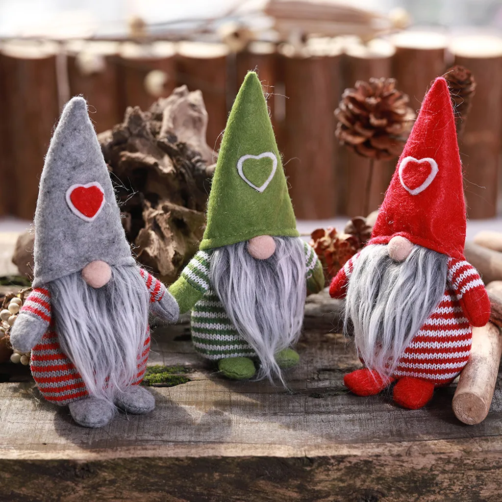 Рождественское украшение, полосатая шляпа, завязанная борода, Висячие ножки, не лицо, кукла, рождественские украшения для дома, подарок#20