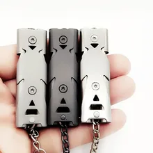 1 шт. из нержавеющей стали 150 дБ высокочастотный свисток для выживания в чрезвычайных ситуациях брелок SOS двойная трубка EDC свисток Открытый инструмент