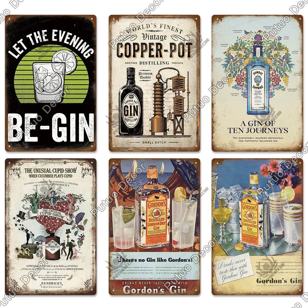 Vintage Gin & Tonic Tin Sign