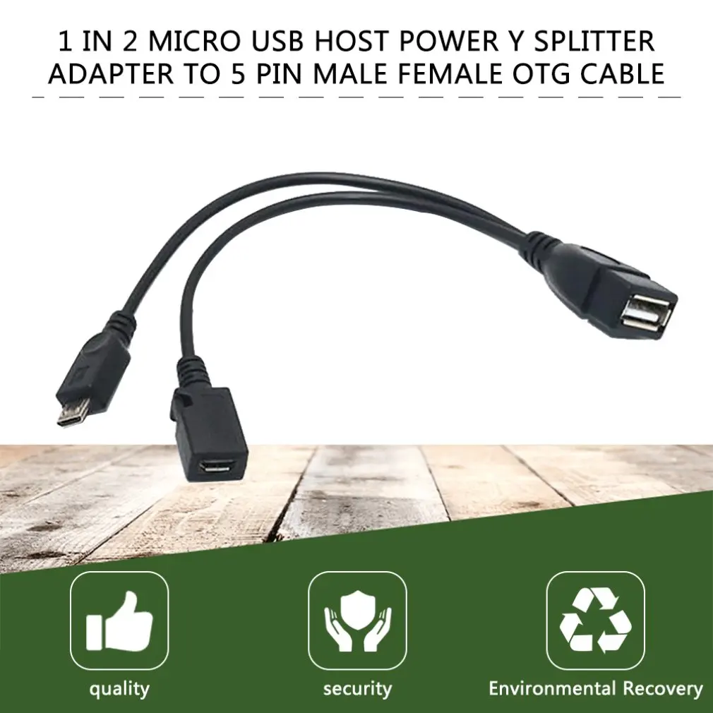 1 в 2 OTG Micro Usb хост Мощность Y сплиттер адаптер к Mirco 5 Pin Мужской Женский кабель