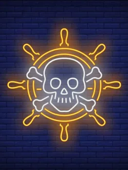 

Neon Sign For Steering wheel With Skull And Crossed Bones Lamp glass tube time resterant decorate light Impact Attract light