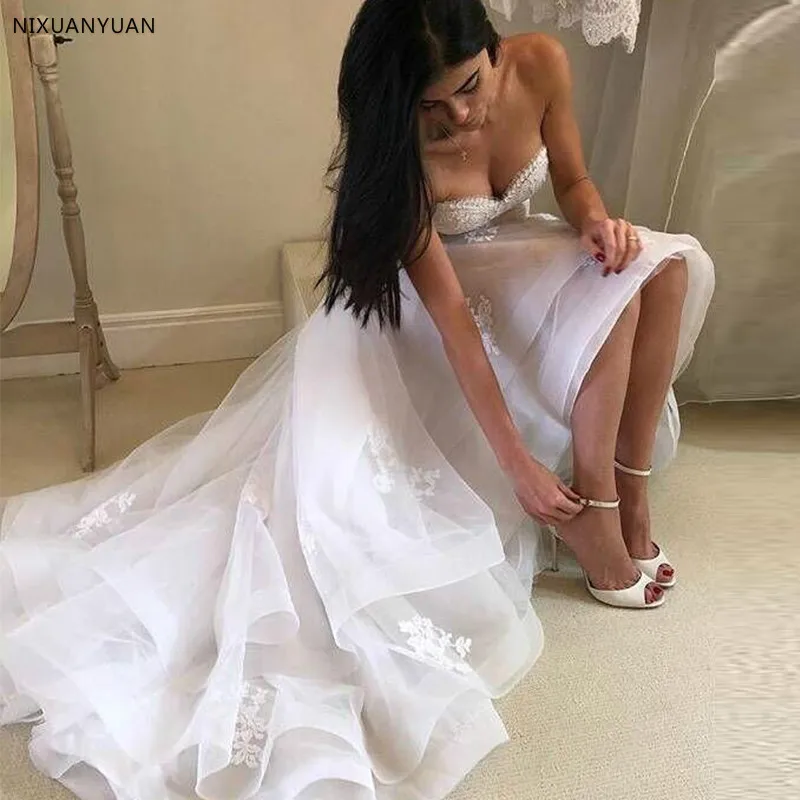 2019-Modest-Beach-Wedding-Dresses-Sweetheart-Appliques-High-Low-Country-Wedding-Dress-Bridal-Gown-Robe-Mariage (2)_4