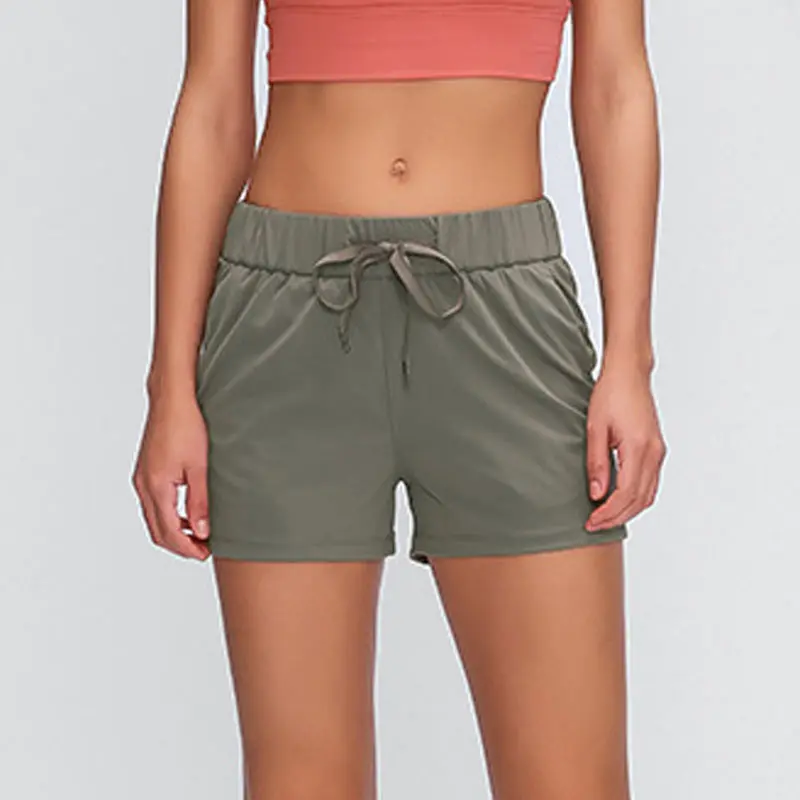 

2020 New Drawstring Shorts for Women with Pockets Sports Loose Shorts 4 way Stretch Fabric Workout Active short S202H