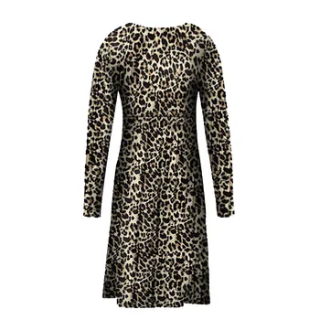 

Are you sure not to click in and see Women's Round Neck Long Sleeve Leopard printed Casual Swing Dress With Pockets hot sale