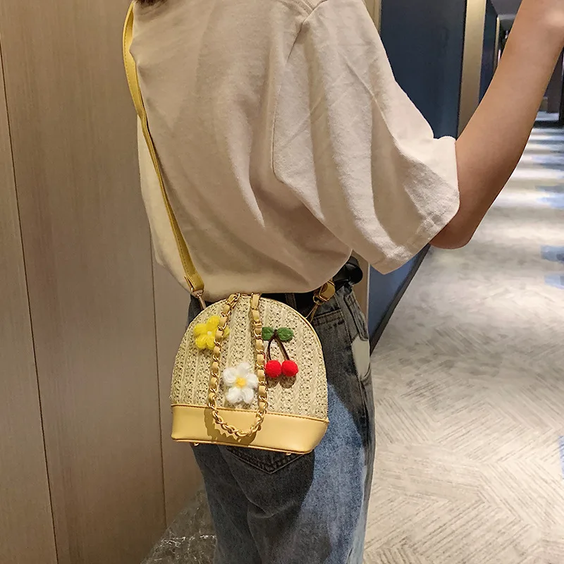 

JIULIN 2019 Embroidered Woven Women's Bag Mori Korean leisure shell bag slung across one shoulder bags