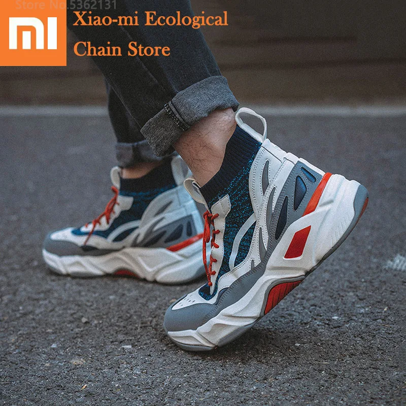 Original Xiaomi FREETIE Fashion Men Women Shoes Flying Woven Leather Stitching Upper Breathable Soc